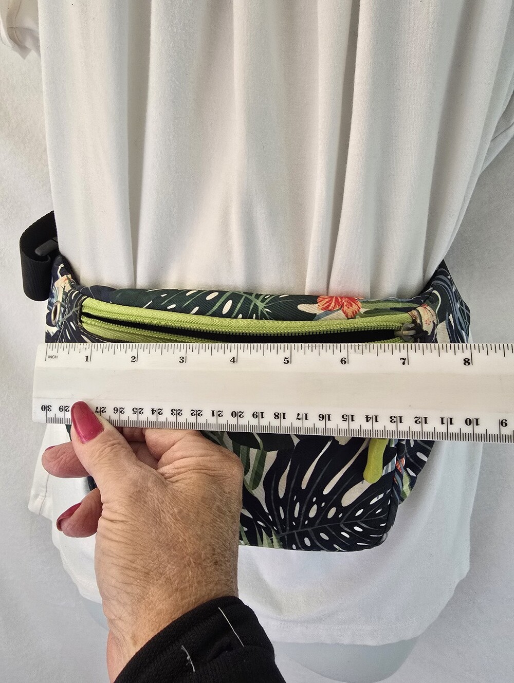 Tropical Botanical Palm Floral Belt Bag Fanny Pack Multi-Pocket - Picture 5 of 8